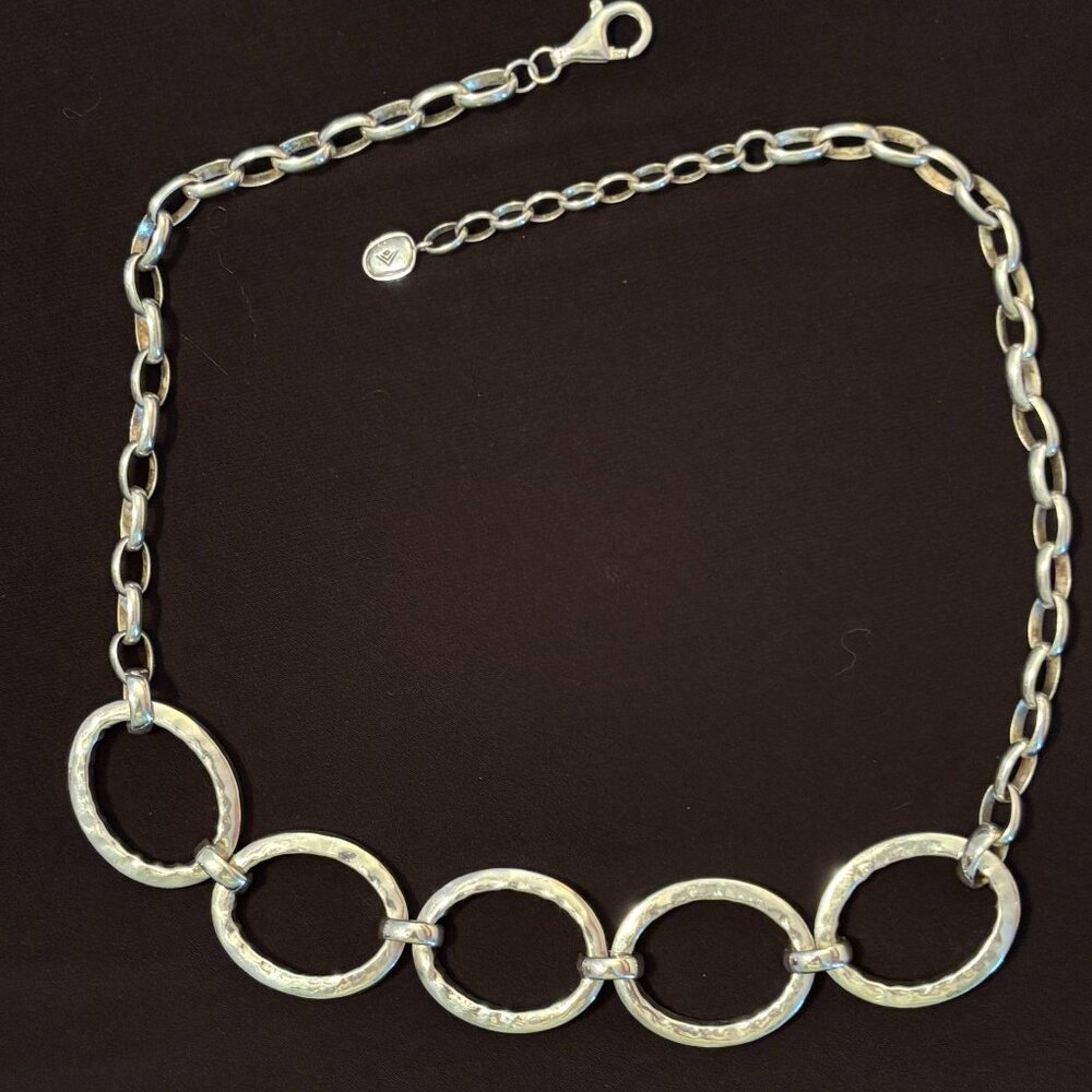 Vintage Silpada Sterling Silver Intuition Hammered Link Necklace